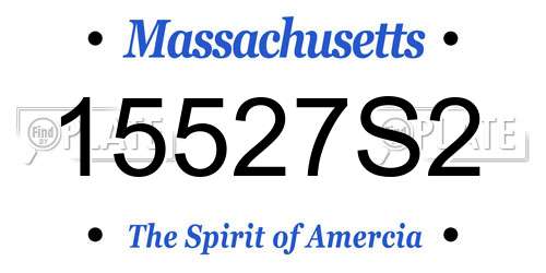 15527S2 Massachusetts License Plate