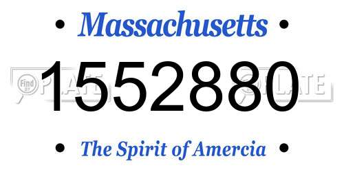 1552880 Massachusetts License Plate