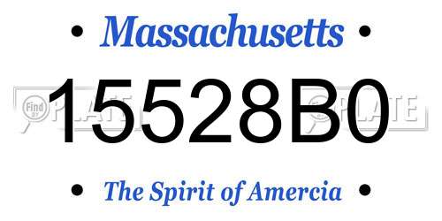 15528B0 Massachusetts License Plate