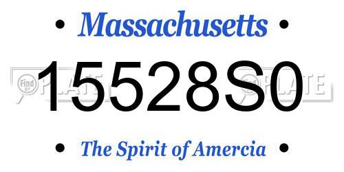 15528S0 Massachusetts License Plate