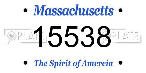 15538 Massachusetts License Plate