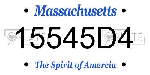 15545D4 Massachusetts License Plate