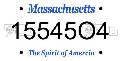 15545O4 Massachusetts License Plate