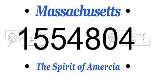 1554804 Massachusetts License Plate