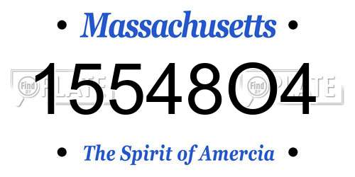 15548O4 Massachusetts License Plate
