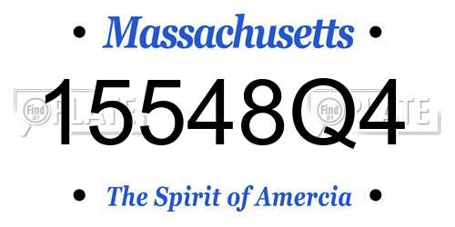 15548Q4 Massachusetts License Plate