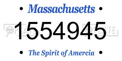 1554945 Massachusetts License Plate