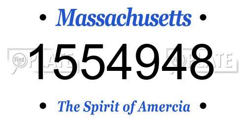 1554948 Massachusetts License Plate