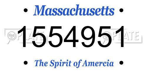 1554951 Massachusetts License Plate
