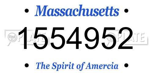 1554952 Massachusetts License Plate