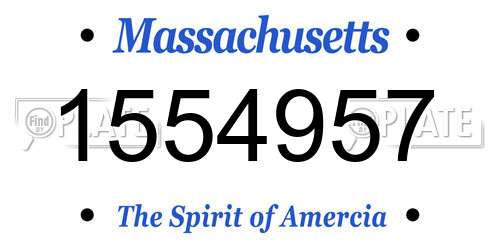 1554957 Massachusetts License Plate