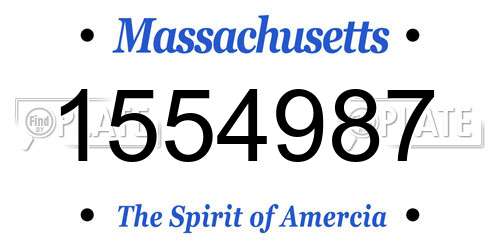 1554987 Massachusetts License Plate