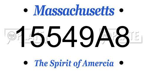 15549A8 Massachusetts License Plate
