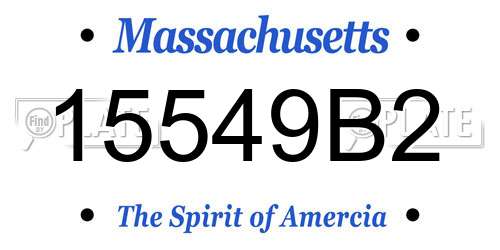 15549B2 Massachusetts License Plate