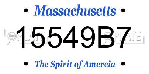 15549B7 Massachusetts License Plate