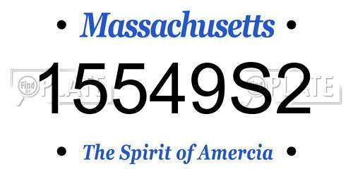 15549S2 Massachusetts License Plate