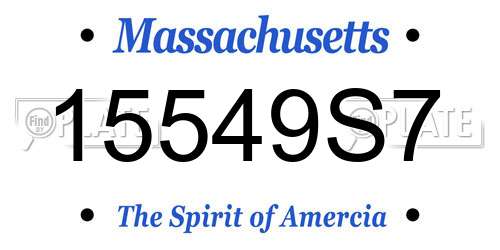15549S7 Massachusetts License Plate