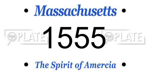 1555 Massachusetts License Plate