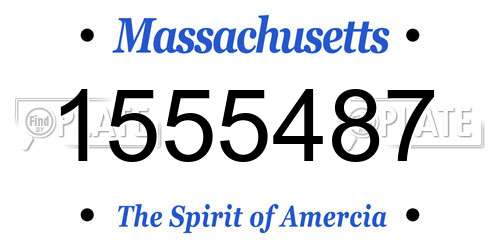 1555487 Massachusetts License Plate