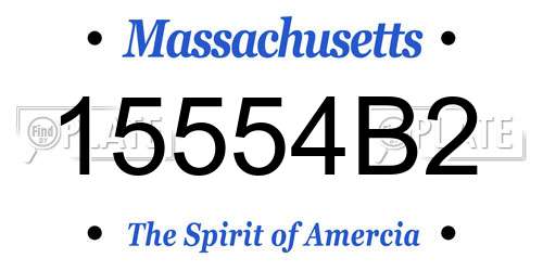 15554B2 Massachusetts License Plate