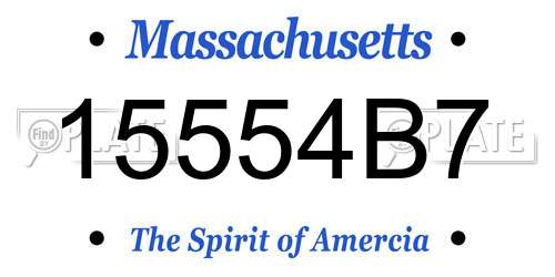 15554B7 Massachusetts License Plate