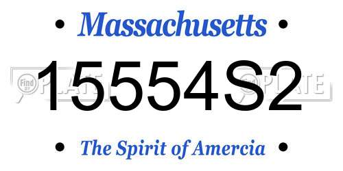 15554S2 Massachusetts License Plate