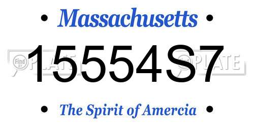 15554S7 Massachusetts License Plate