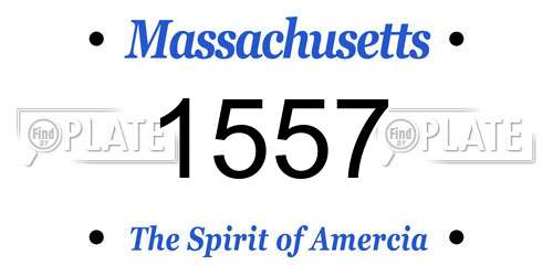 1557 Massachusetts License Plate