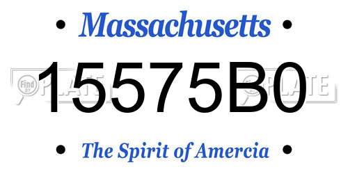 15575B0 Massachusetts License Plate