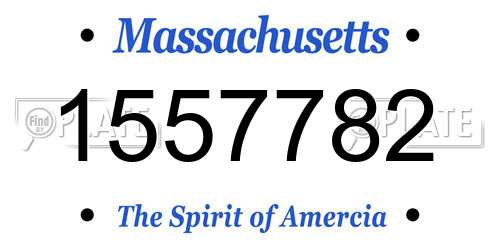 1557782 Massachusetts License Plate