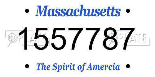 1557787 Massachusetts License Plate