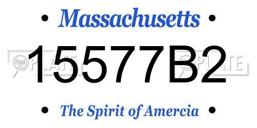 15577B2 Massachusetts License Plate