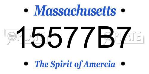 15577B7 Massachusetts License Plate