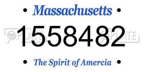 1558482 Massachusetts License Plate