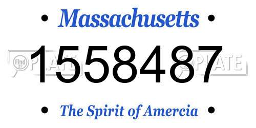 1558487 Massachusetts License Plate