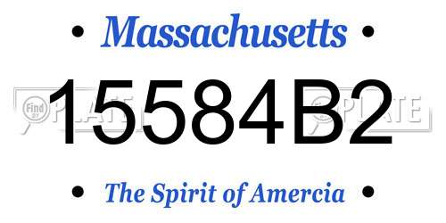 15584B2 Massachusetts License Plate