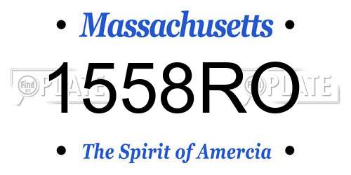 1558RO Massachusetts License Plate