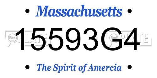 15593G4 Massachusetts License Plate