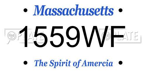 1559WF Massachusetts License Plate