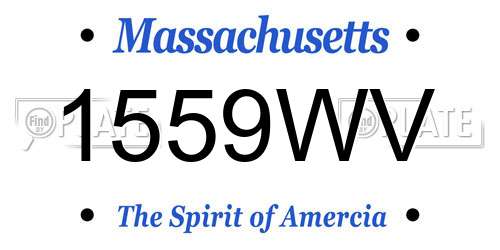 1559WV Massachusetts License Plate