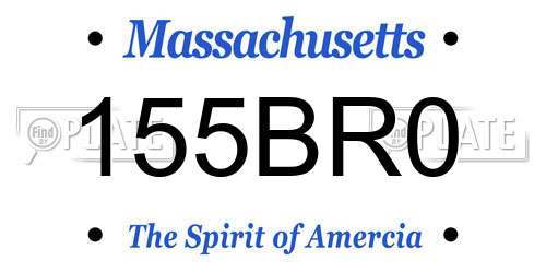 155BR0 Massachusetts License Plate
