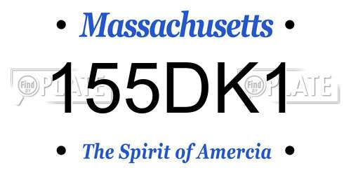 155DK1 Massachusetts License Plate