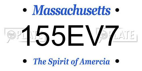 155EV7 Massachusetts License Plate