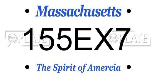 155EX7 Massachusetts License Plate