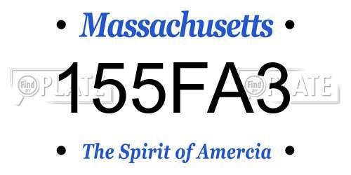 155FA3 Massachusetts License Plate