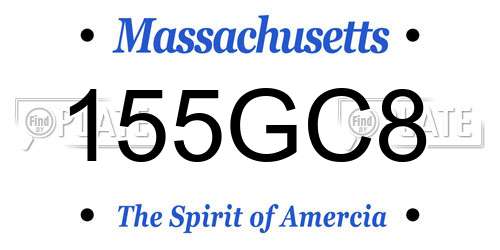 155GC8 Massachusetts License Plate