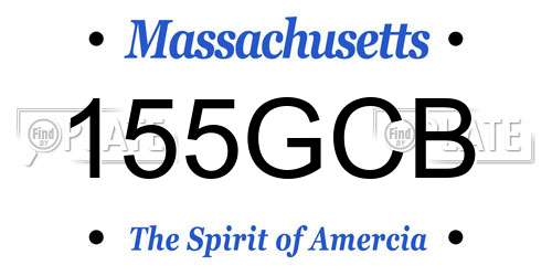 155GCB Massachusetts License Plate