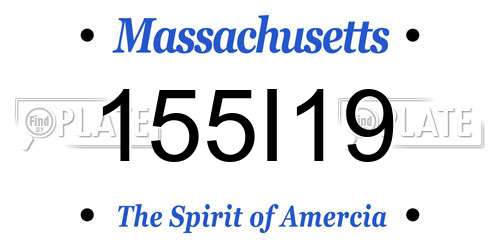155I19 Massachusetts License Plate