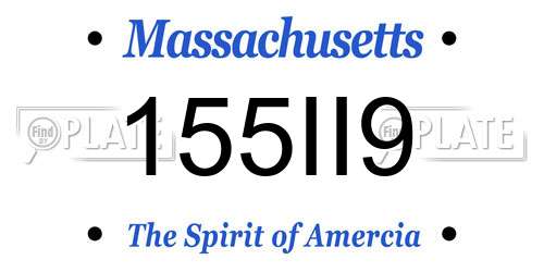 155II9 Massachusetts License Plate