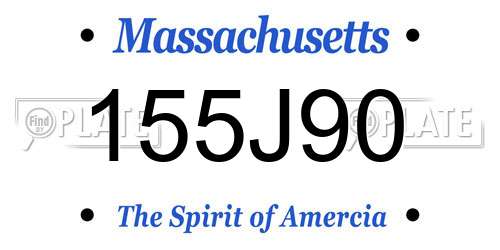 155J90 Massachusetts License Plate